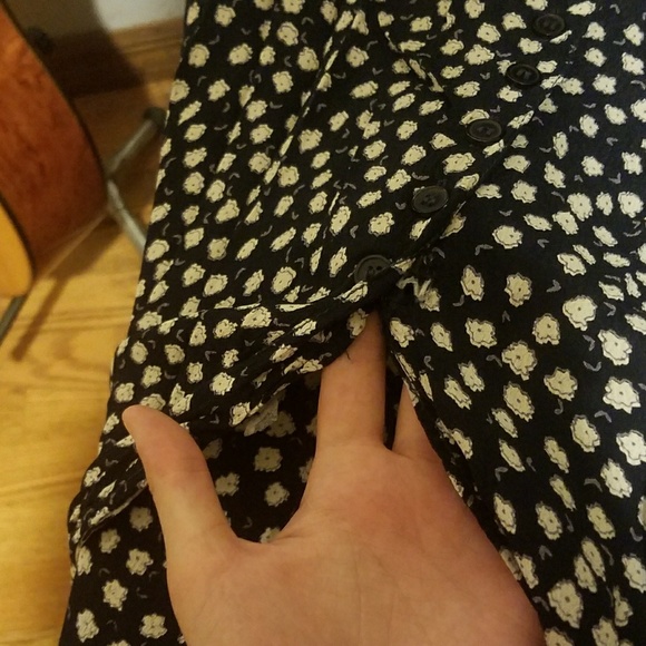 Vintage-style blue and cream maxi/midi skirt - Picture 2 of 3